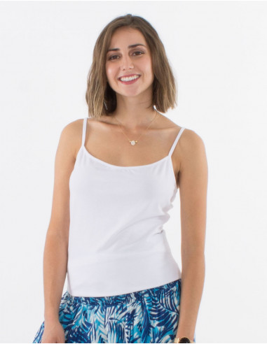 95% cotton 5% elastane plain tee shirt with straps