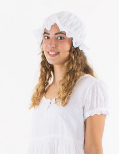 Toque coton "Charlotte" blanche