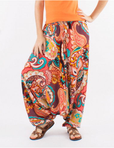 Viscose 3 in 1 harem pants with "antalya" print