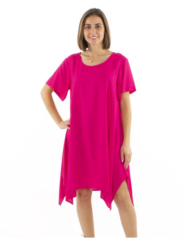 Viscose plain dress with mama short sleeves