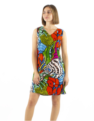 Viscose dress with Sauvage print