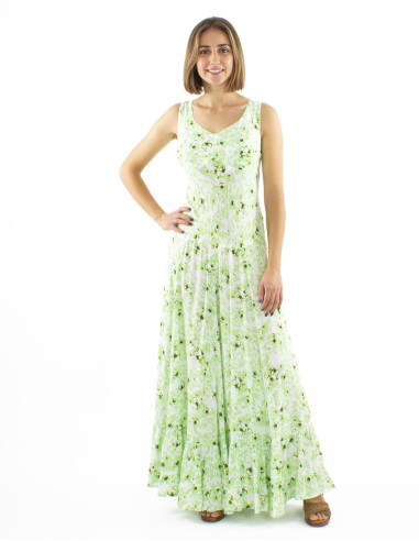 Viscose princess dress with Bali24 print