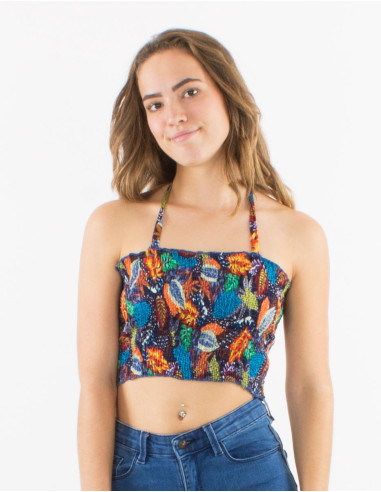 Top Viscose Smocke Imprime Tutti Fruti