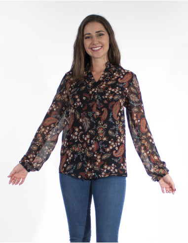 100% Polyester Chiffon Blouse