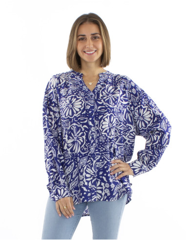 Viscose buttoned blouse with Magnolia long sleeves