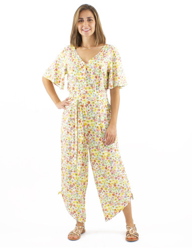 Viscose overall with short sleeves and Pretty print