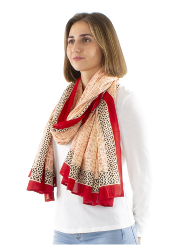 Cotton pareo geometric scarf