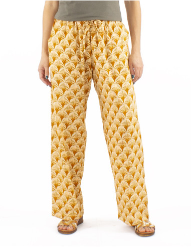 Cotton straight pants